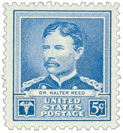 877 - 1940 5c Famous Americans Series: Dr. Walter Reed - Mystic