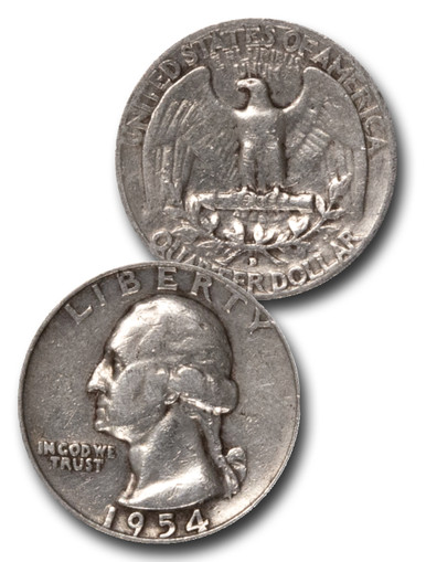 CQ-954D - 1954-D George Washington Silver Quarter - Mystic Stamp