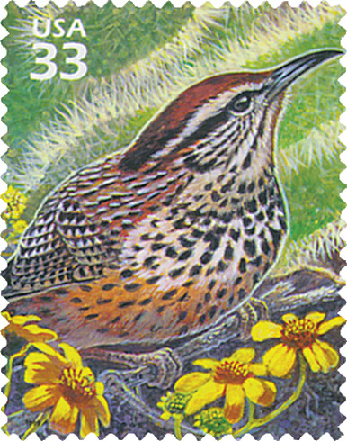 3293a - 1999 33c Sonoran Desert: Cactus Wren - Mystic Stamp Company