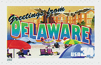 Metis Gretel CDセット（特典ポストカード付き） 3568 - 2002 34c Greetings From America: Delaware - Mystic Stamp
