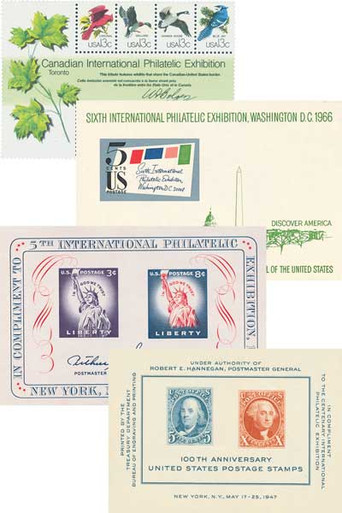 948//1757 - 1947-78 Philatelic Exhibition Souvenir Sheets, Set of