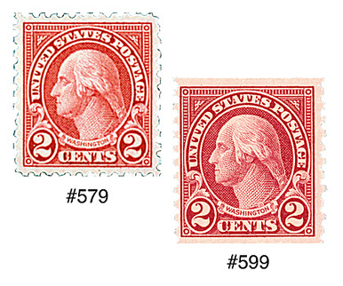 579//599 - 1923 2c Washington #579 Fine Never Hinged, Plus FREE