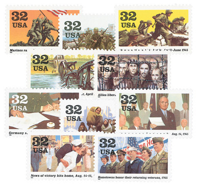 2981a-j - 1995 32c World War II: Victory at Last, Set of 10