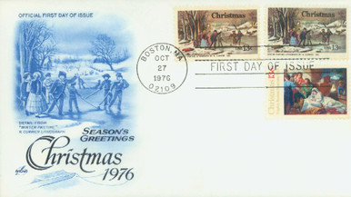 1701-03 - 1976 13c Christmas, First Day Cover - Mystic Stamp Company