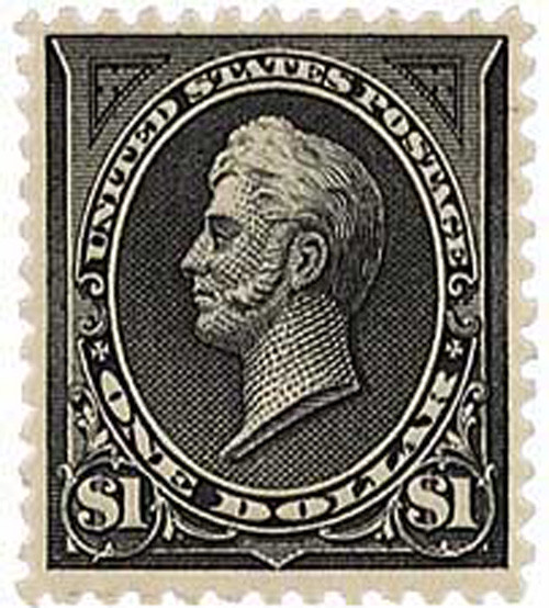 276A - 1895 $1 Oliver H. Perry, Black, Double Line Watermark, Type II, Perf. 12