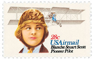 C99 - 1980 28c Blanche S. Scott, First Woman Pilot - Mystic Stamp