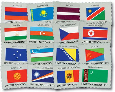 UN690//751 - United Nations Flags - set of 24 stamps - Mystic
