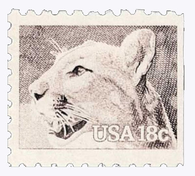 1881 - 1981 18c Wildlife of America: Puma - Mystic Stamp Company