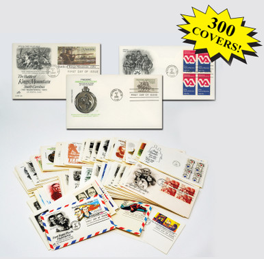 MCV019B - 1980's First Day Cover, Collection of 300 - Mystic Stamp
