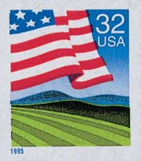 2919 - 1995 32c Flag Over Field - Mystic Stamp Company