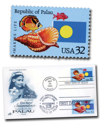 MXM011 - 1988 US-Palau Joint Issue Cover, with One Mint US