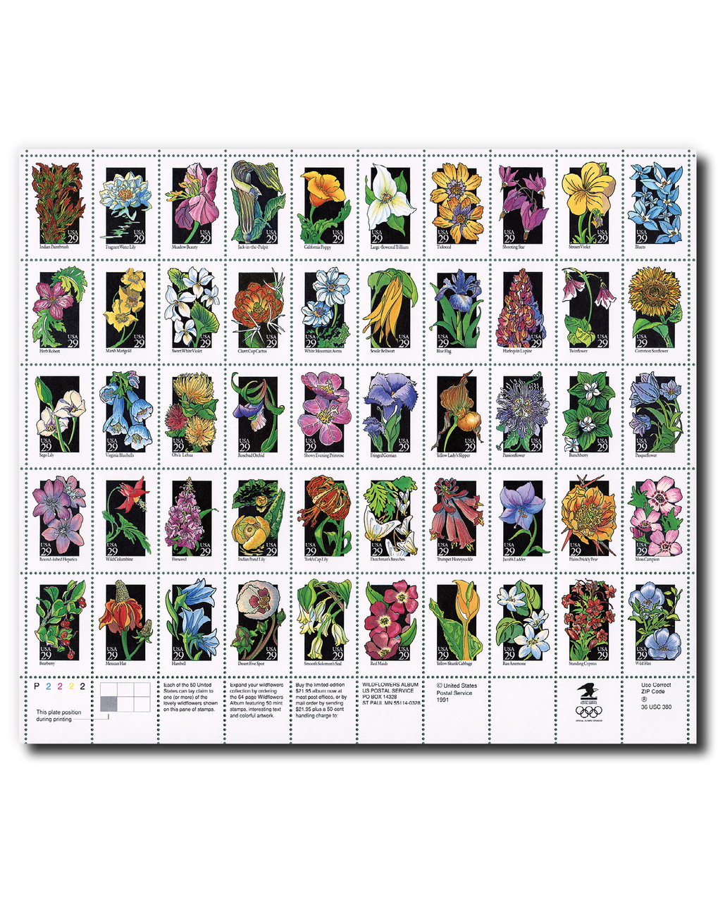 2647-96 - 1992 29c Wildflowers