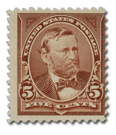 255 - 1894 5c Ulysses S. Grant, Chocolate, Unwatermarked, Perf. 12
