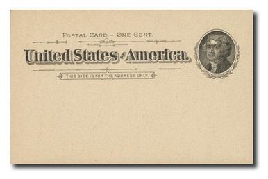 UX12 - 1894 Jefferson, 1c black, buff, Postal Card - Mystic Stamp