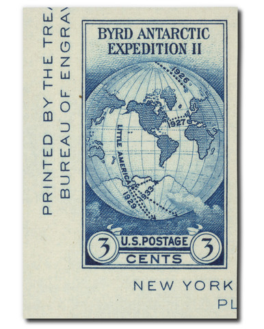 768a - 1935 3c Byrd Antarctic Expedition, Dark Blue, Single from