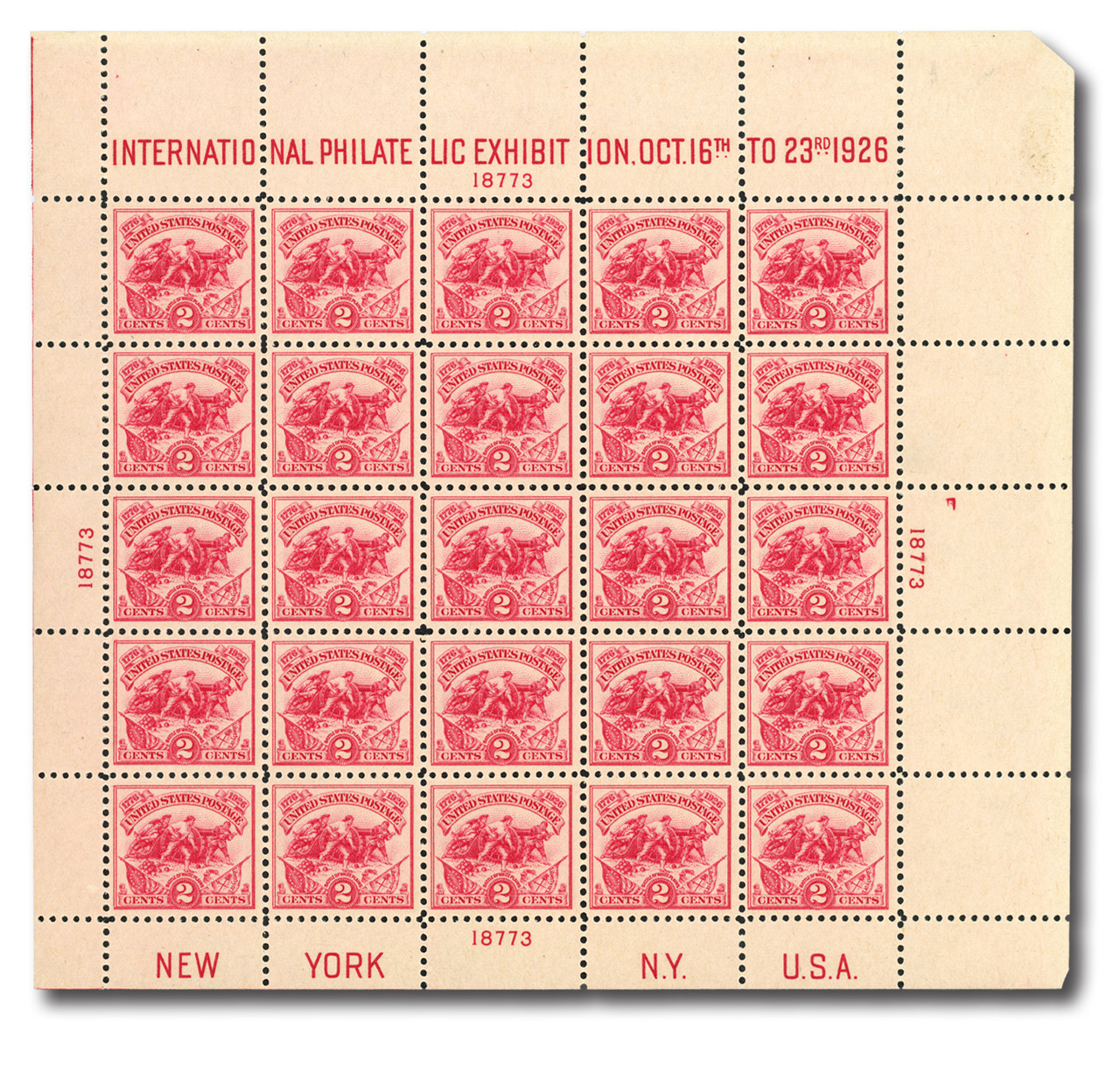 フィリピン　National stamp &coinage souvenir 630 - 1926 2c Battle of White Plains, Carmine Rose, Souvenir Sheet