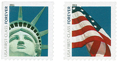 4563-64 - 2011 First-Class Forever Stamp - Lady Liberty and U.S.