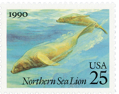 2509 - 1990 25c Sea Creatures: Sea Lion - Mystic Stamp Company
