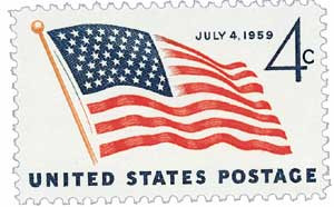 切手111006 1132 - 1959 4c 49-Star US Flag - Mystic Stamp Company
