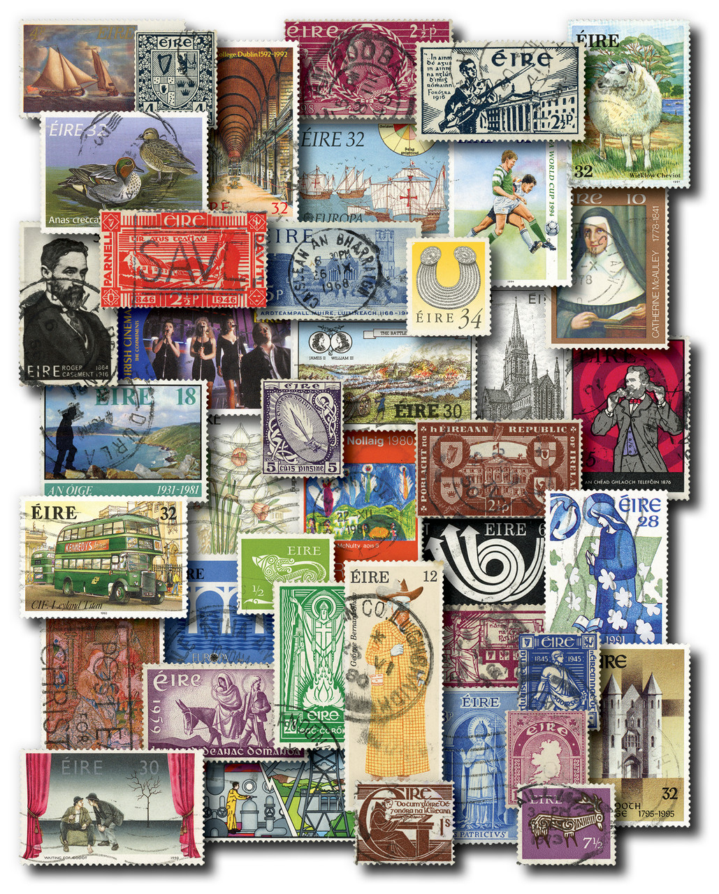 MP1541 - Ireland, 800 Different Stamps