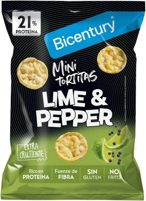 BICENTURY MINI TORTITA PROTEINA LIME-PEPPER 60 GR
