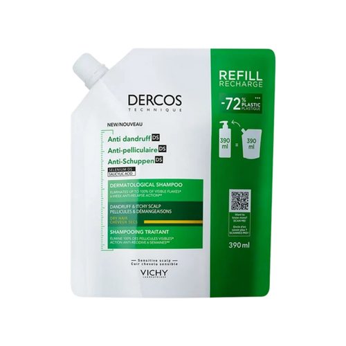 DERCOS CHAMPU DS CASPA SECA REFILL 390 ML