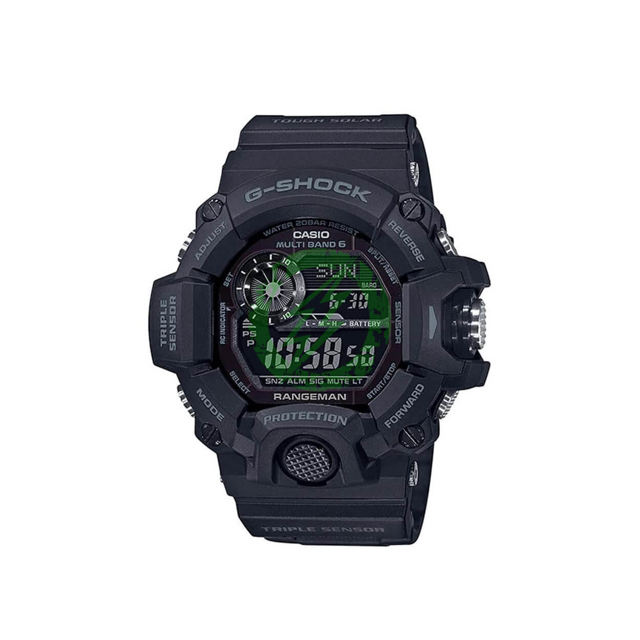 Casio Rangerman G-Shock Solar Atomic Black on Black | Wrist Watch