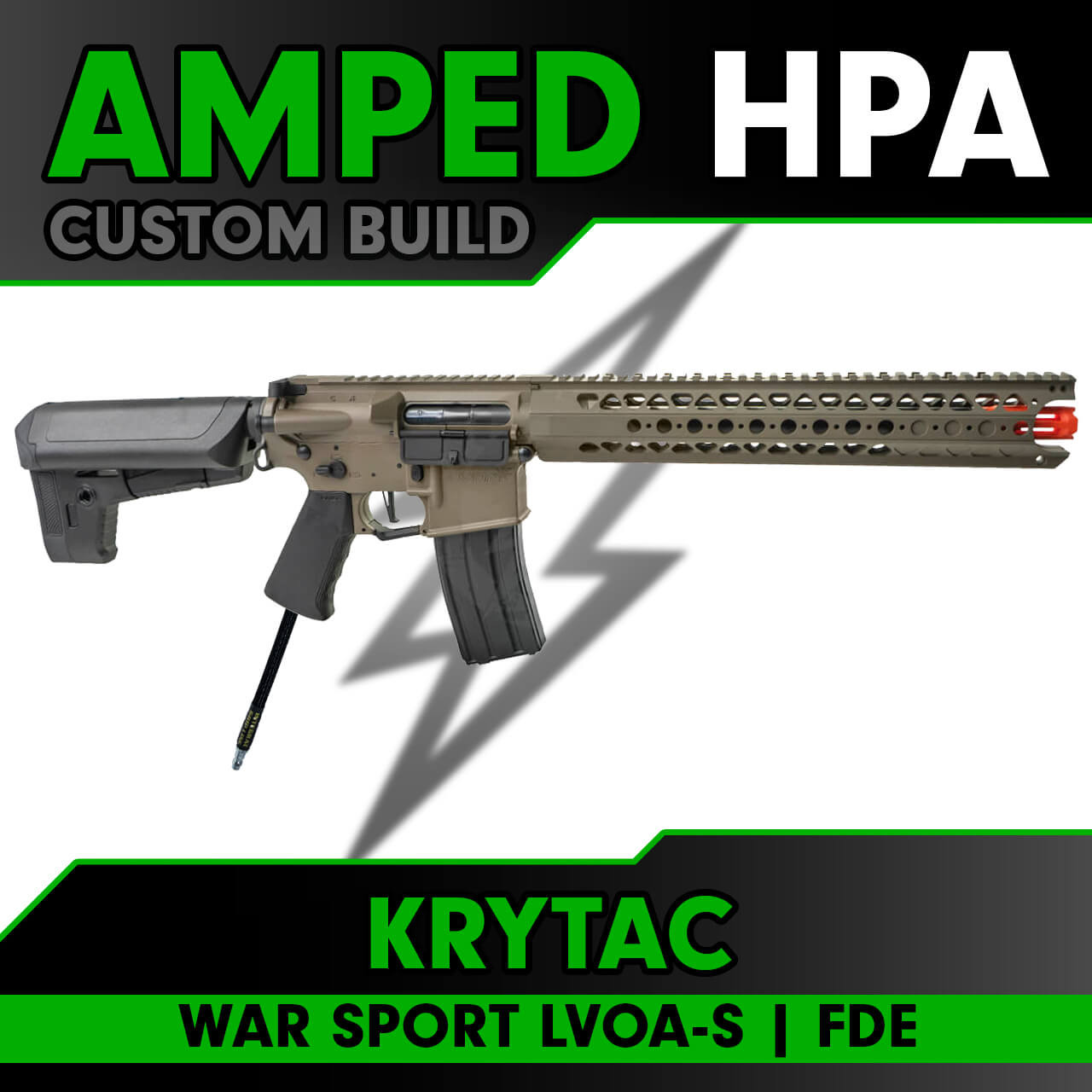 Amped Custom HPA Build Krytac War Sport LVOA-S - Black