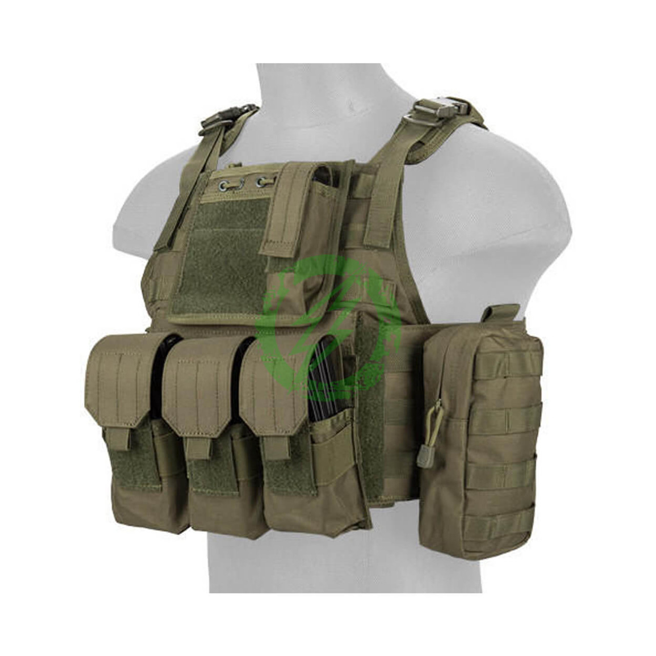  Lancer Tactical - Nylon Tactical Assault Plate Carrier (Olive Drab) 