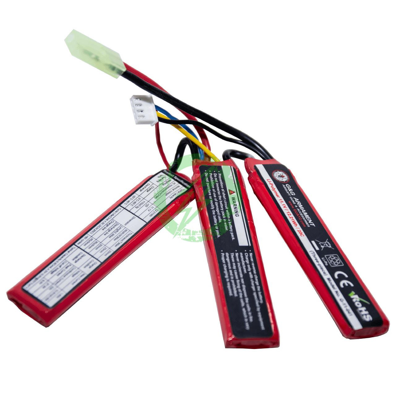  G&G 11.1v 1100MAH 20C TriPanel Lipo Battery | Tamiya 