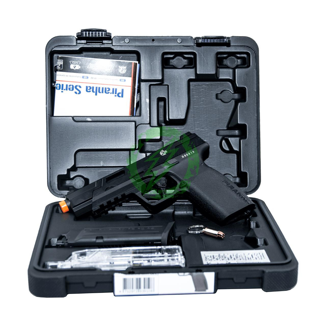  G&G Piranha MK1 GBB Pistol | Black & Silver 