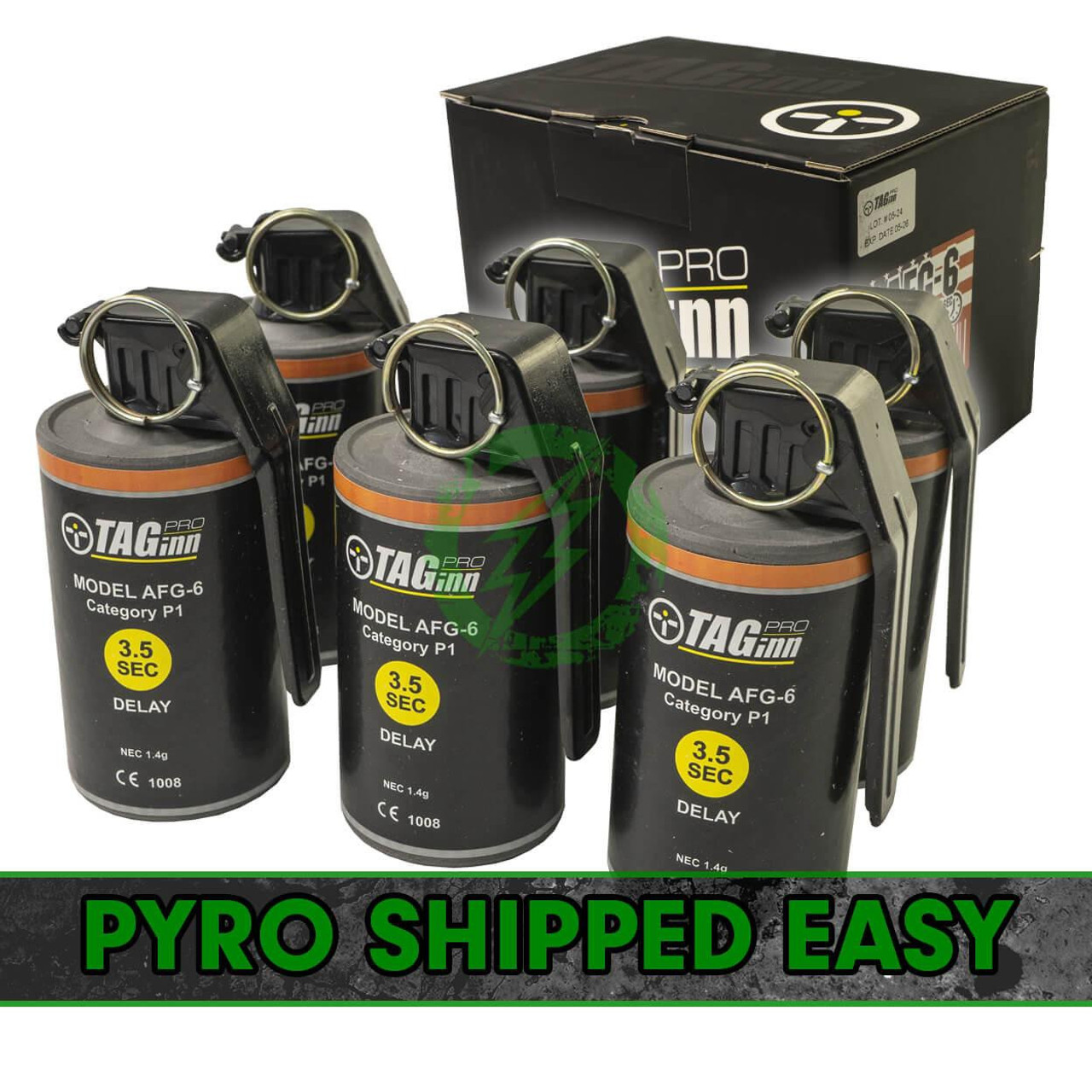 TAGinn Pyro Shipped Easy TAGinn AFG-6 Pea Hand Grenade | Pack of 6 