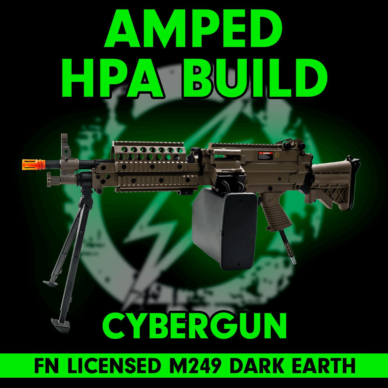 Amped Builds Amped Custom HPA Cybergun A&K FN MK46 M249 Machine Gun | Dark Earth 
