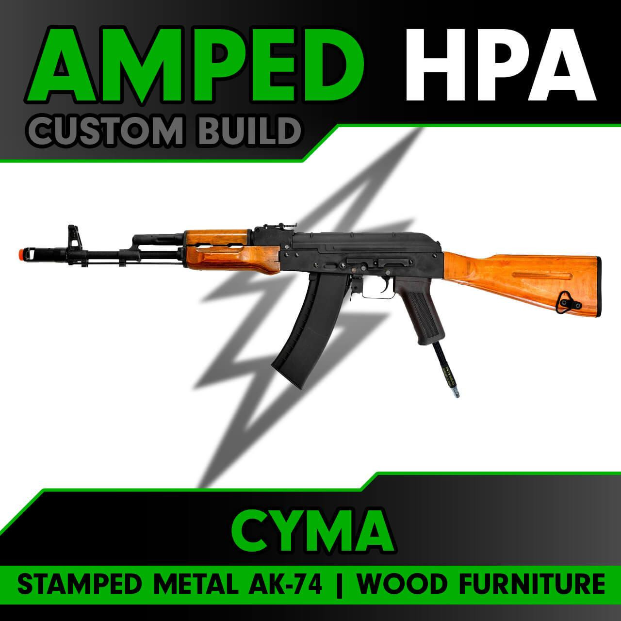 Amped Builds Amped Custom HPA CYMA CM048 AK-47 Metal Airsoft Rifle | Wood Furniture 