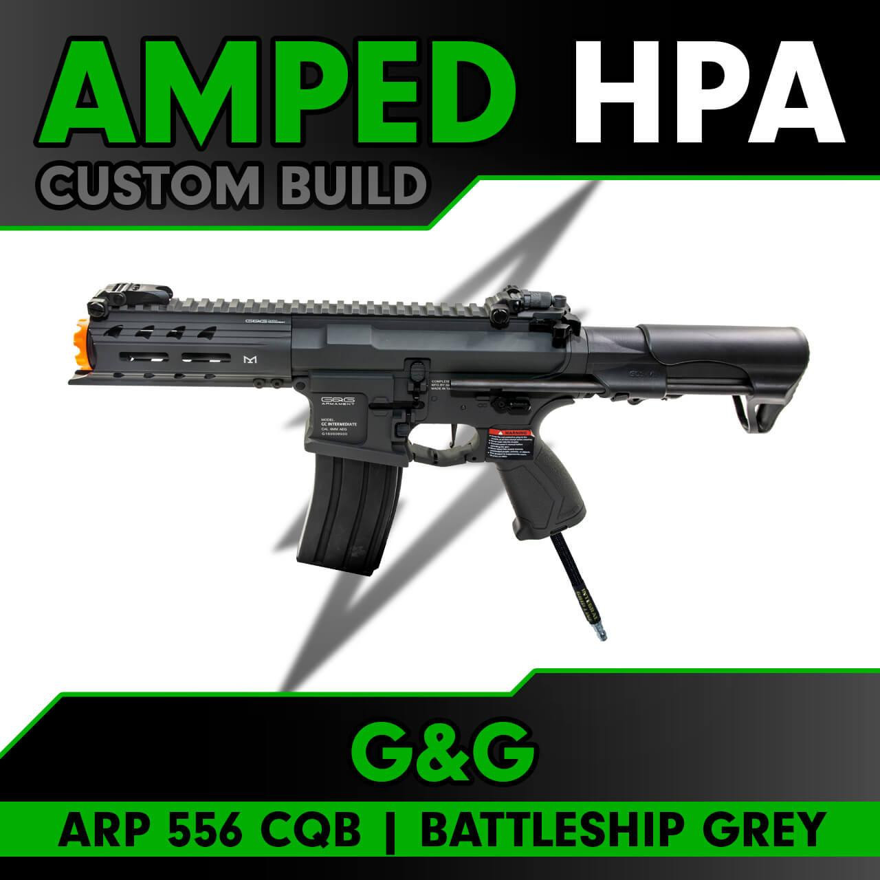 Amped Builds Amped Custom HPA G&G ARP 556 CQB Full Metal Rifle | Battleship Grey 