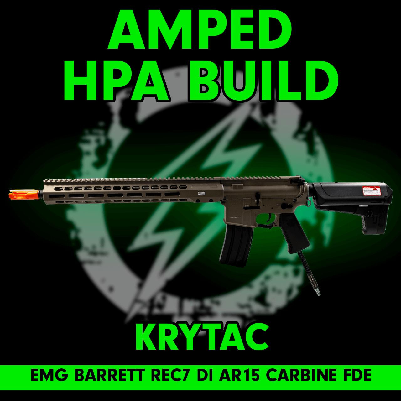 Amped Builds Amped Custom HPA EMG Krytac BARRETT REC7 DI AR15 Carbine | FDE 