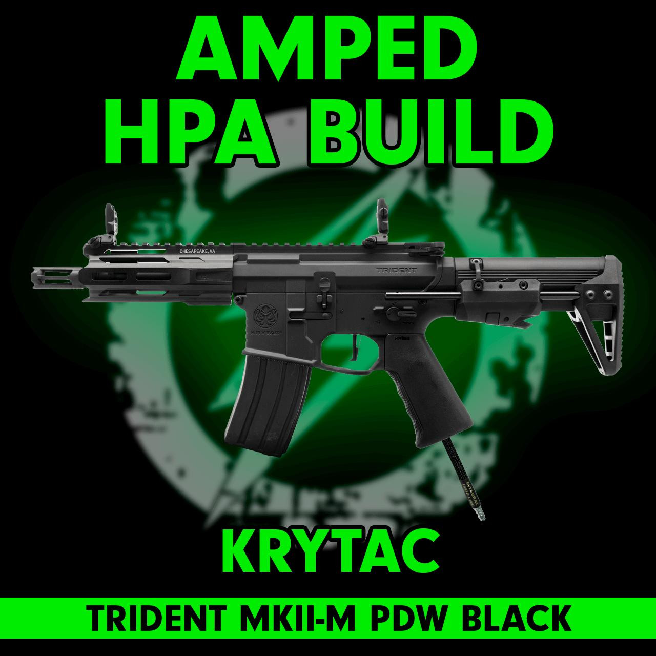 Amped Builds Amped Custom HPA Krytac MKII-M PDW Airsoft Rifle | Black 