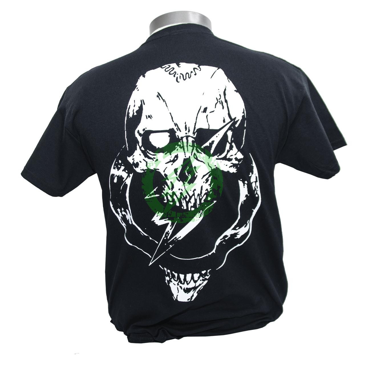  Amped Airsoft T-Shirt Skull Bolt | Black & OD Green 