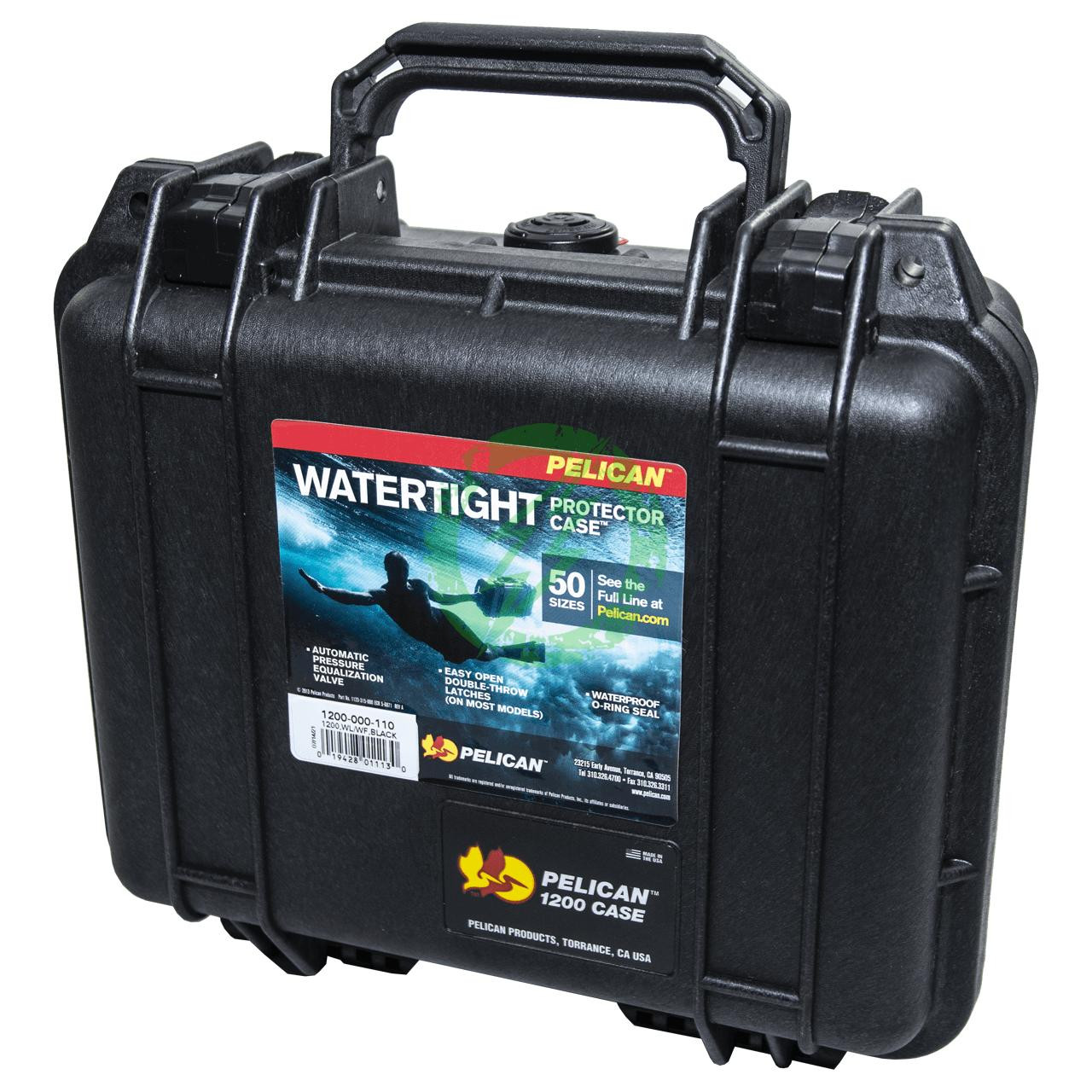 Pelican 1200 Case with Foam | Black & Desert Tan