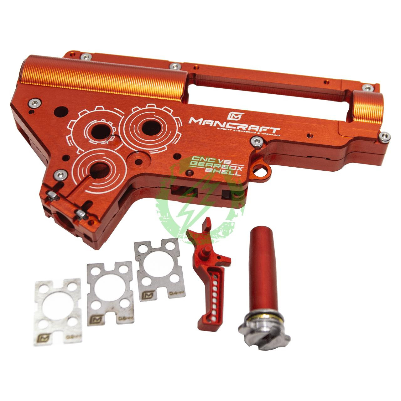 ManCraft QSC Red CNC Gearbox V2 8mm | Gearbox Shell