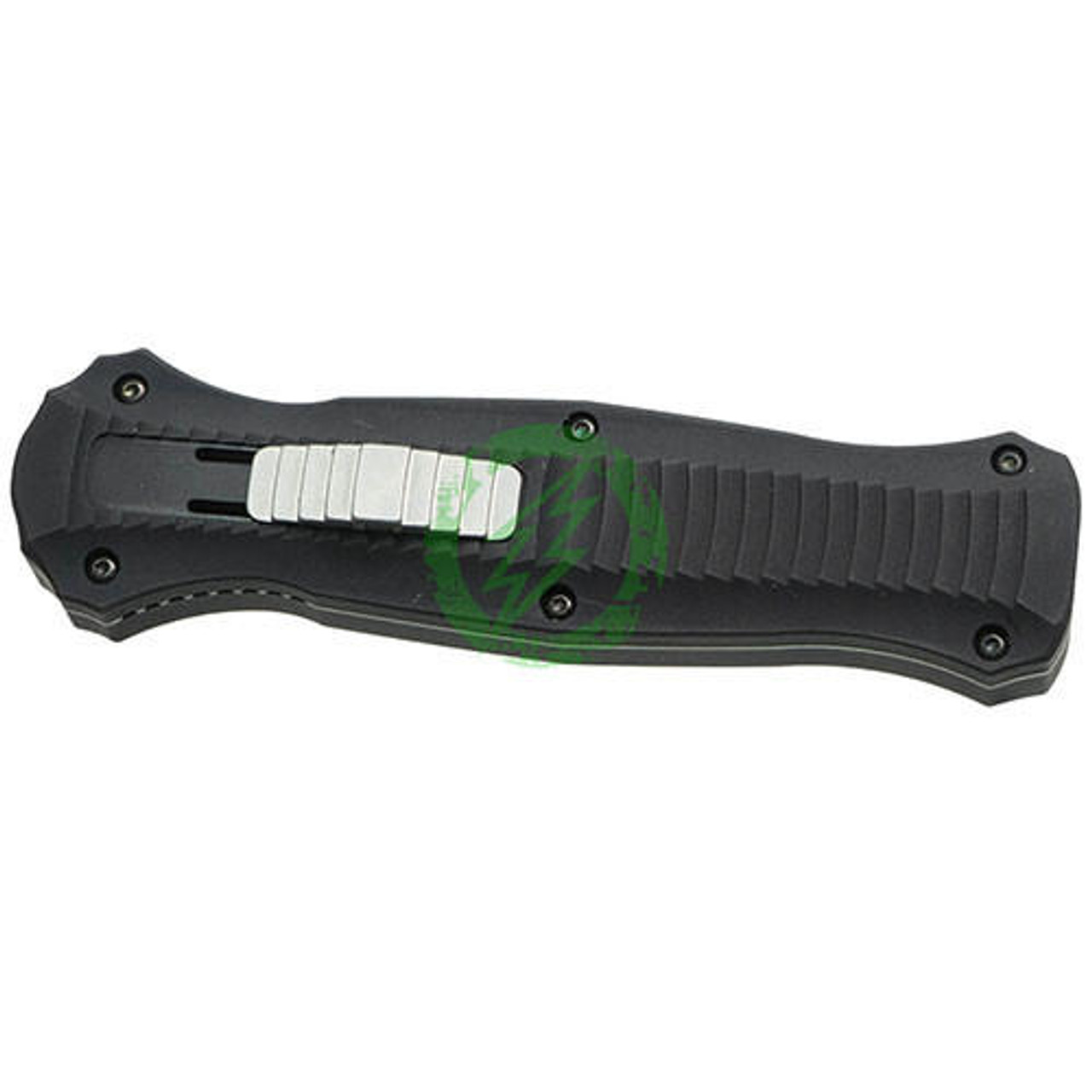  Benchmade Infidel OTF Double-Edge Dagger with Fuller Black Anodized 6061-T6 Billet Aluminum Handle 