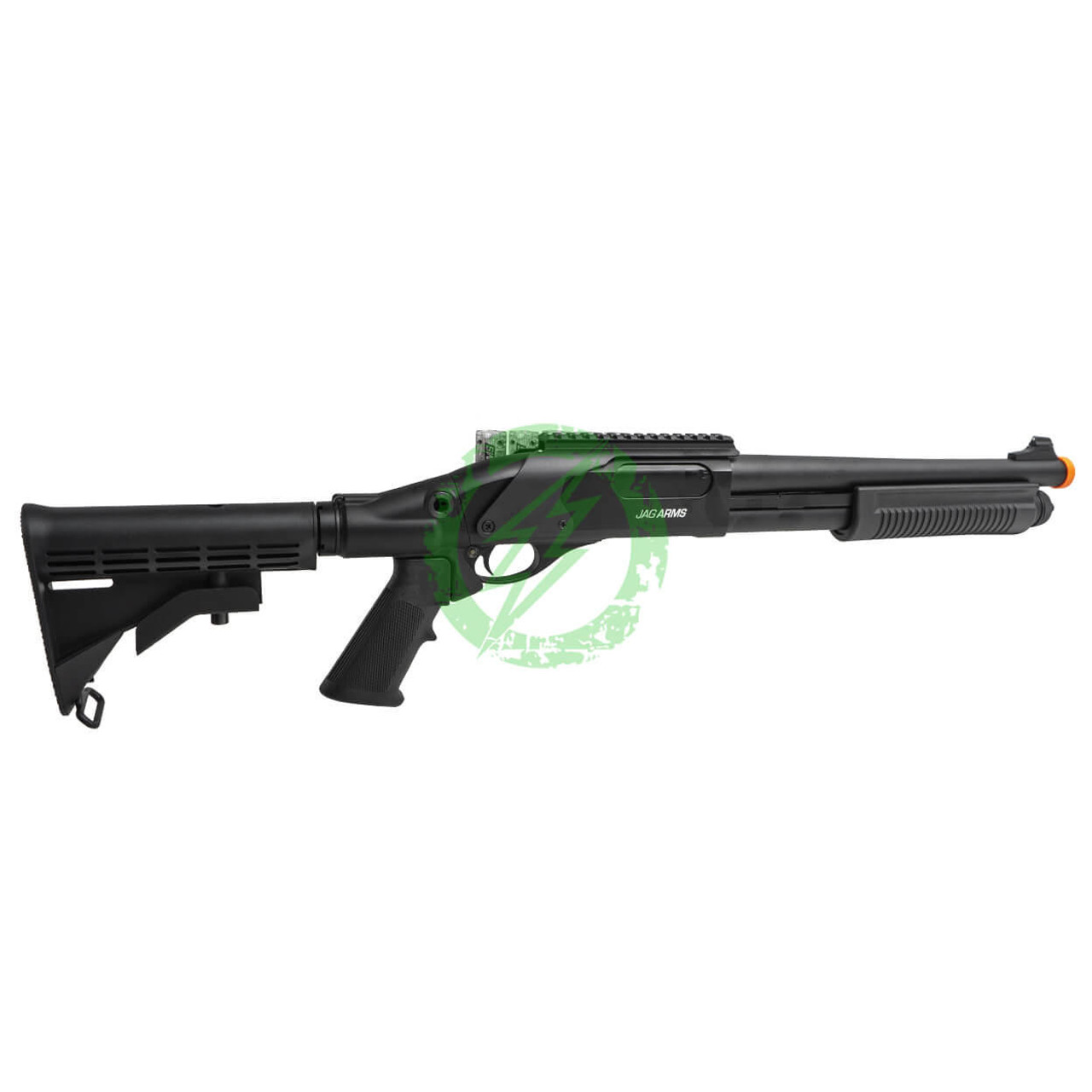 Jag Arms JAG Arms Scattergun TSS Series Gas Shotgun Airsoft Gun with Side Saddle | Black 
