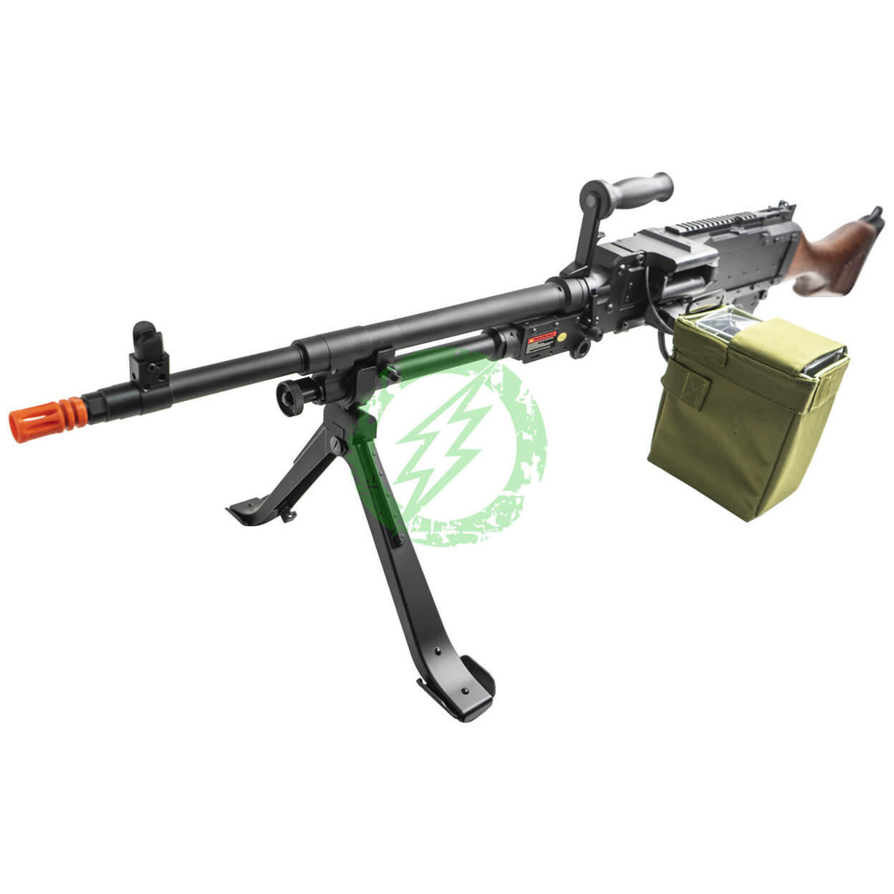  Lancer Tactical Full Metal M240 AEG Squad Machine Gun | Black & Wood 