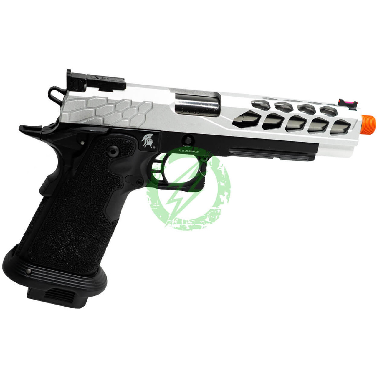  Lancer Tactical Stryk Hi-Capa Gas Blowback Airsoft Pistol Black & Silver 