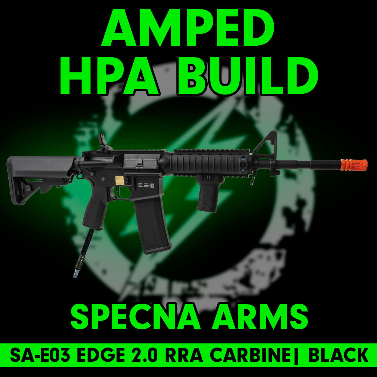 Amped Builds Amped Custom HPA Specna Arms SA-E03 EDGE 2.0 Series RRA M4 Carbine RIS Black Airsoft Rifle 