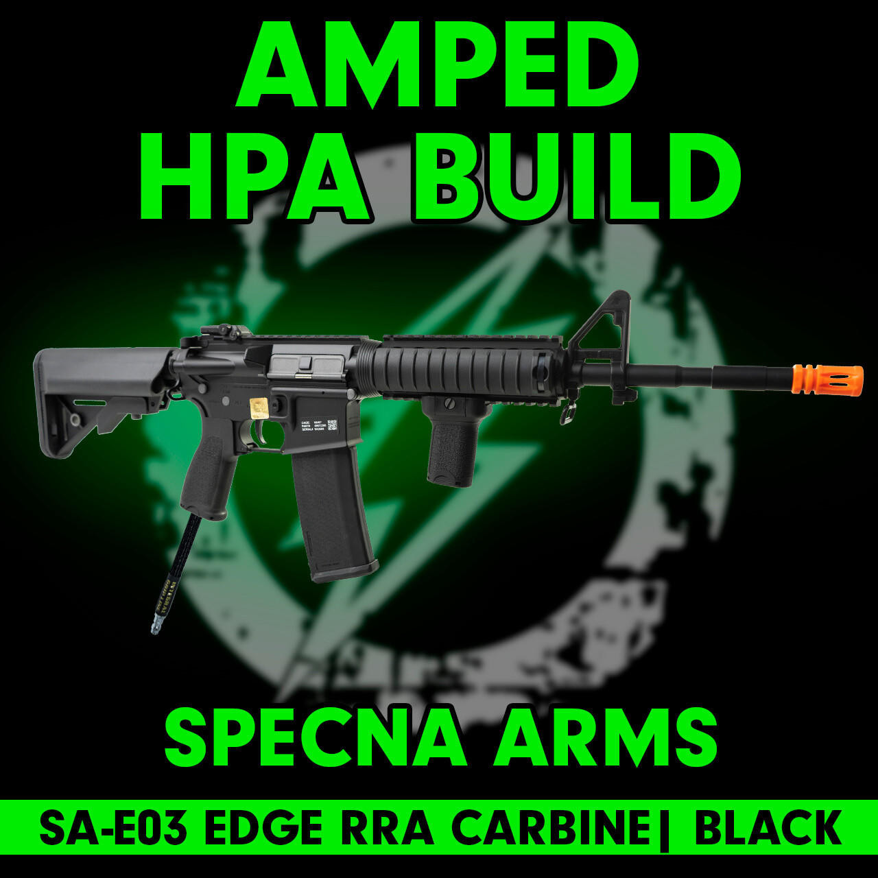 Amped Builds Amped Custom HPA Specna Arms SA-E03 EDGE Series RRA M4 Carbine RIS Black Airsoft Rifle 