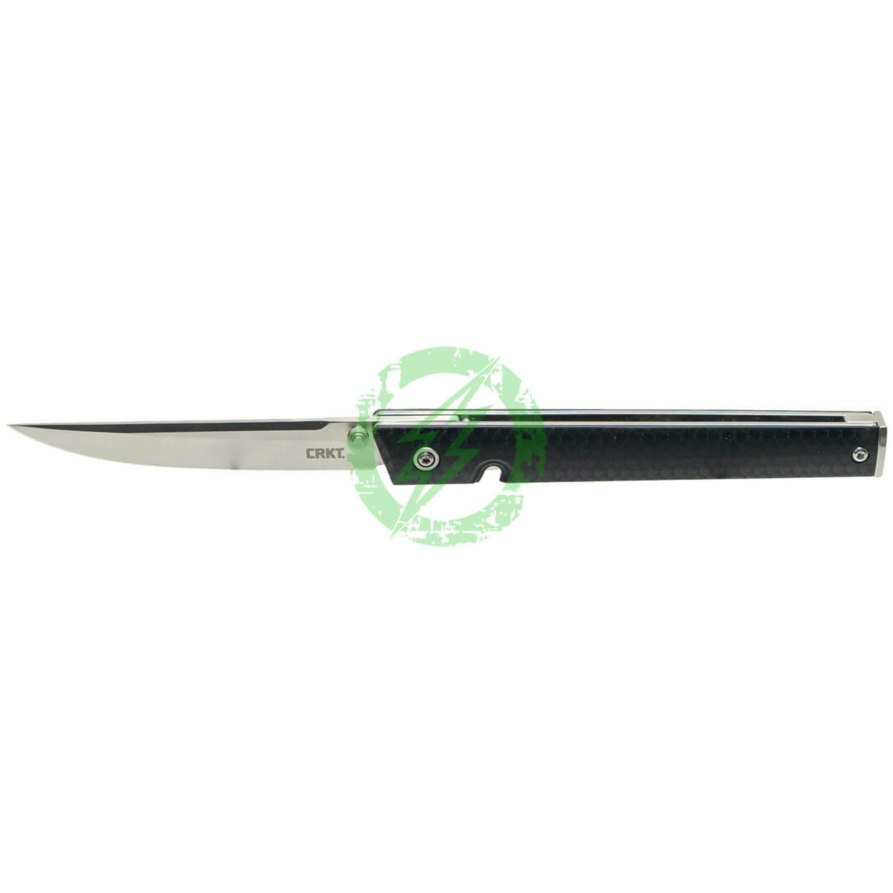 CRKT (Columbia River Knife Tool) CRKT CEO Thumbstud Black Folding Blade Knife with Stain Blade & Glass Reinforced Nylon Handle 