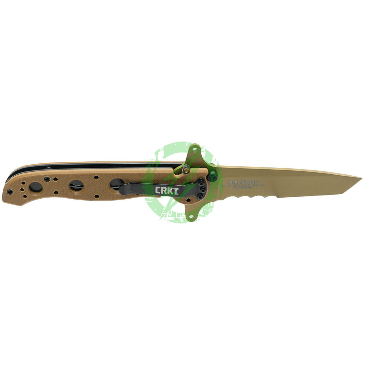 CRKT (Columbia River Knife Tool) CRKT M16-13DSFG Desert with Veff Serrations Folding Blade Knife with 1.4116 Titanium Nitride Blade & G10 Handle 