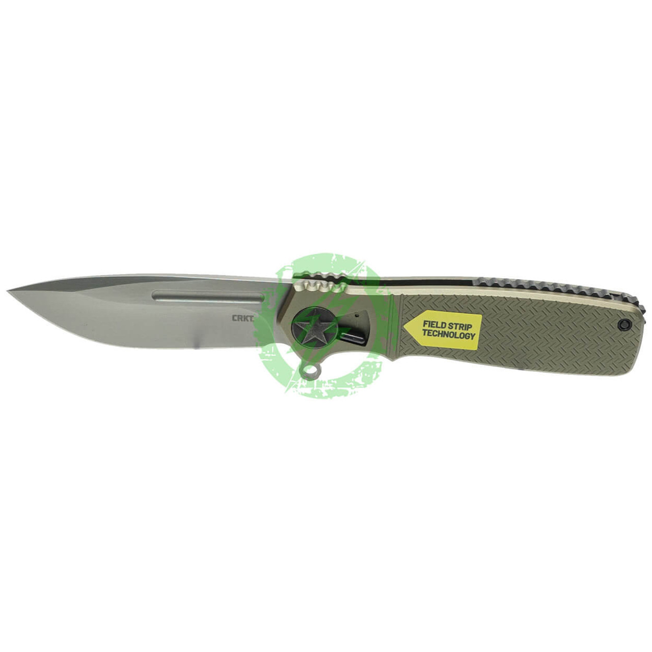 CRKT (Columbia River Knife Tool) CRKT Homefront OD Green Folding Blade Knife with AUS 8 Blade & Aluminum Handle 