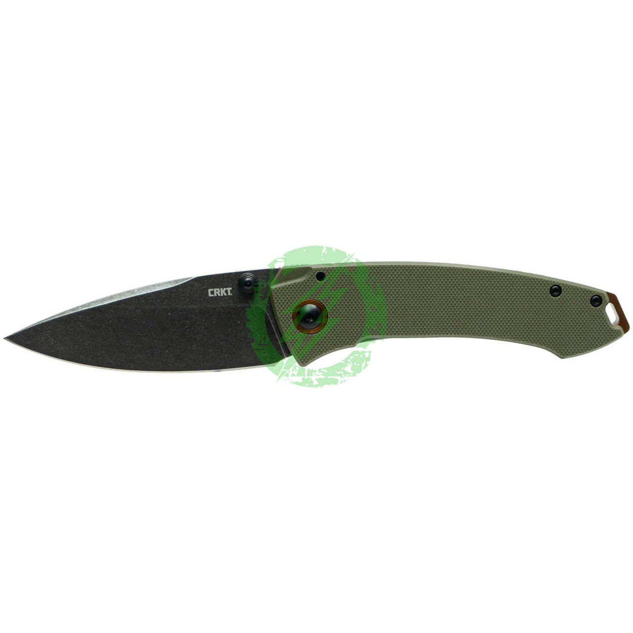 CRKT (Columbia River Knife Tool) CRKT Tuna OD Green Folding Blade Knife with G10 Handle 